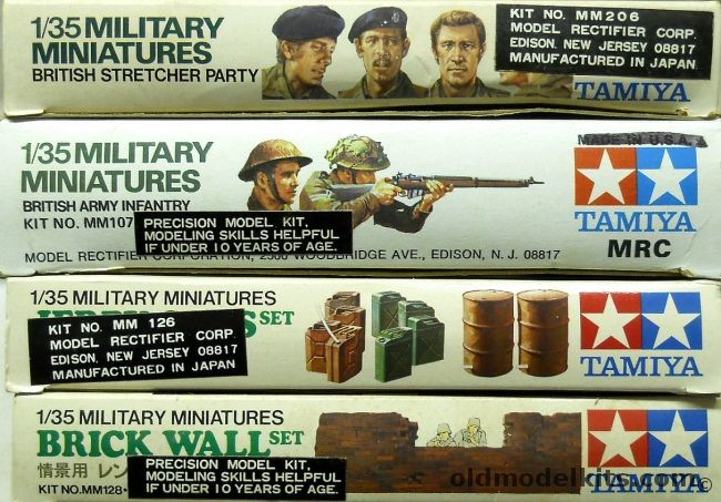 Tamiya 1/35 British Stretcher Party / British Army Infantry / Jerry Can Set / Brick Wall Set, MM206 plastic model kit