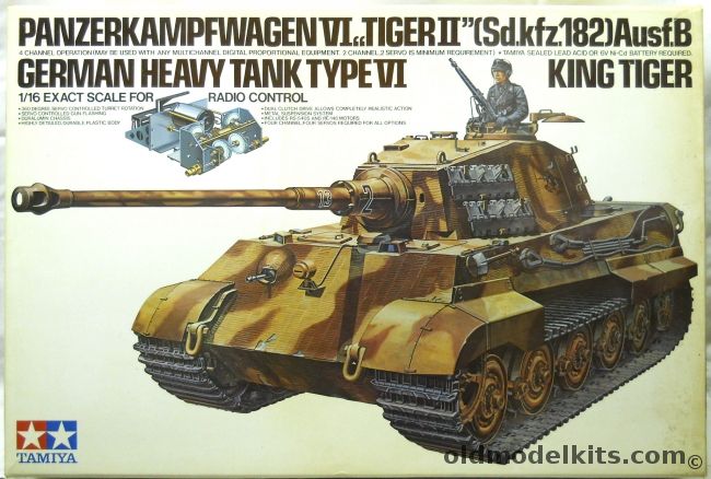 Tamiya 1/16 R/C German King Tiger Sd.Kfz.182 Ausf. B Tiger II Panzer VI Konigstiger - Motorized For Remote Control, RT1604 plastic model kit