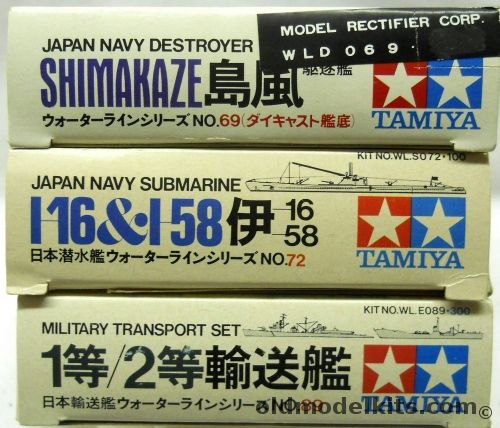 Tamiya 1/700 IJN Destroyer Shimakaze / TWO I-16 And TWO I-58 Submarines / Japanese Military Transports, WLD069 plastic model kit