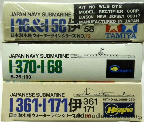 Tamiya 1/700 I-16 and I-58 Submarines / I-370 And I-68 / I-361 And I-171, WLS072 plastic model kit