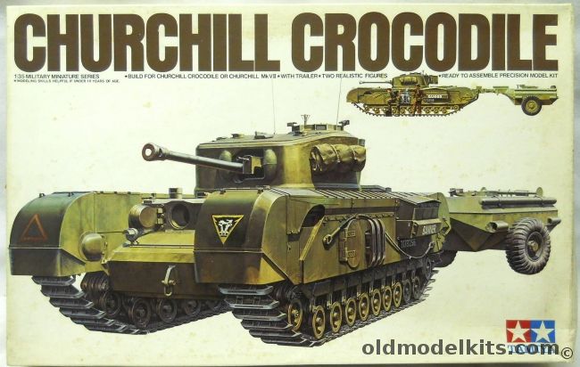 Tamiya 1/35 Churchill Crocodile - Builds Mk.VII or Crocodile Variant With Trailer, MM200 plastic model kit