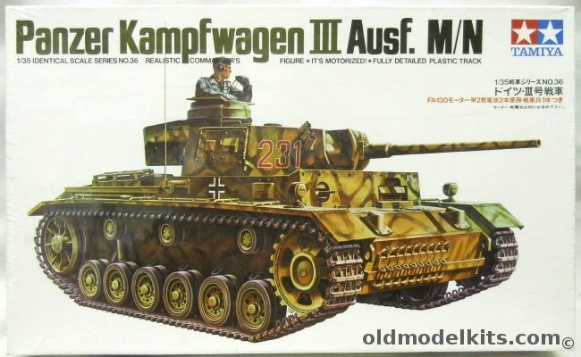 Tamiya 1/35 Panzer Kampfwagen III Ausf. M/N Motorized, MT136 plastic model kit