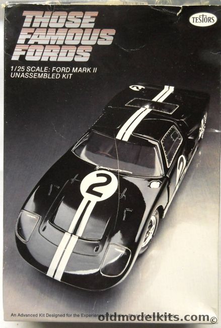 Testors 1/25 Ford GT-40 Mark II, 112 plastic model kit
