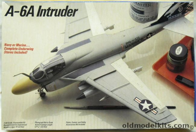 Testors 1/48 A-6A Intruder - With Missing Link KA-6 Conversion / Resin Ejection Seats / Quickboost Probes - VA-85 USS Kitty Hawk or VMA-AW 533 Marines - (ex-Fujimi), 333 plastic model kit