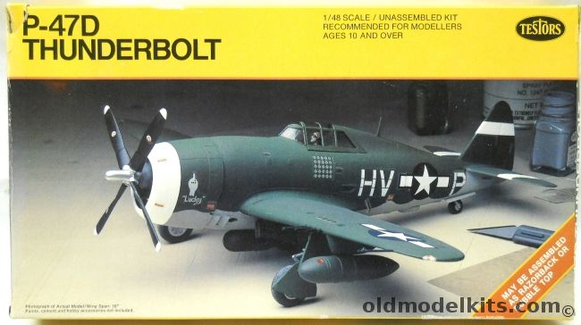 Testors 1/48 Republic P-47D Thunderbolt Razorback or Bubble Top - USAAF or RAF - (ex Hawk), 500 plastic model kit