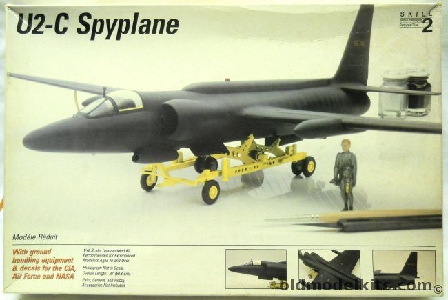 Testors 1/48 Lockheed U-2C Spyplane - With Ground Handling Equipment - NASA / Black USAF-CIA / Camo USAF, 516 plastic model kit