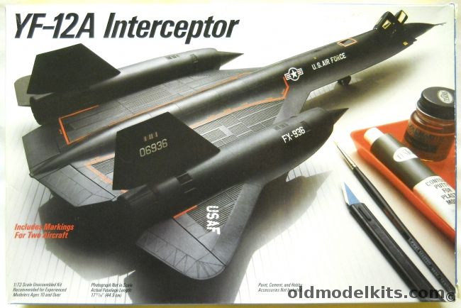 Testors 1/72 Lockheed YF-12A Interceptor, 697 plastic model kit