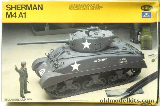 Testors 1/35 Sherman M4A1 Tank - Vehicle 7 Co. A 741st TB V Corps Normandy 'Al Capone' / Vehicle 15 Co. B 11th TB 10th AD Ardennes, 803 plastic model kit