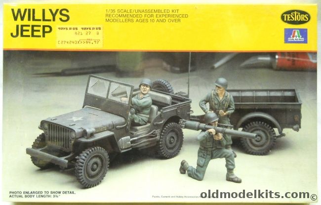 Testors 1/35 Willys Jeep Trailer and Troops - US Marines or US Army, 821 plastic model kit