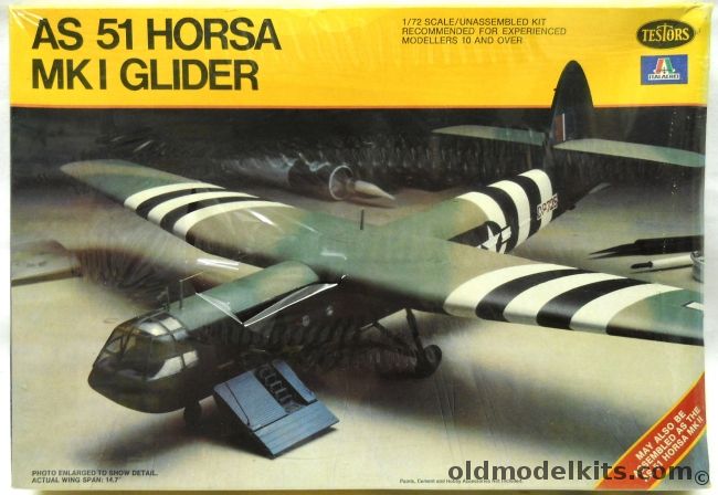 Testors 1/72 Airspeed 51 Horsa Mk I -  Or Mk II D-Day Invasion Glider, 862 plastic model kit