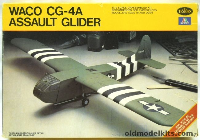 Testors 1/72 Waco CG-4A Assault Glider - Or British Hadrian - USAAF Normandie Invasion 1944 / USAAF Sicilia 1943 / RAF, 863 plastic model kit