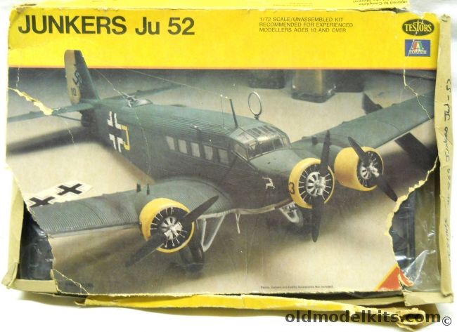 Testors 1/72 Junkers Ju-52 -Ju-52/3M (Landplane) or Ju-52 3Mg5e (Floatplane) - Luftwaffe Mediterranean 1942/43 - Crete 1941 - g5e Crete 1941/42, 869 plastic model kit