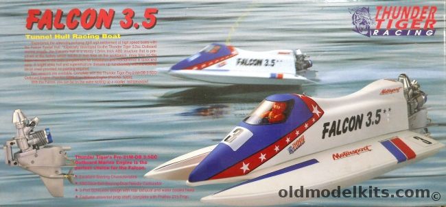 Thunder Tiger Falcon 3.5 Tunnel Hull Racing Boat - 31.1 Inches Long, 5200 plastic model kit