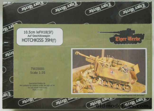 Tiger Werke 1/35 10.5cm leFH18(Sf) Auf Geschutzwagen Hotchkiss 39H(f), TW35001 plastic model kit