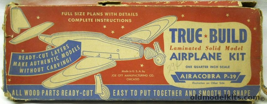 True Build 1/48 P-39 Airacobra - Wood Model Kit - Joe Ott, 603 plastic model kit