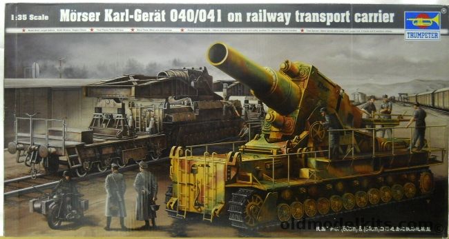 Trumpeter 1/35 Morser Karl-Gerat 040/041 On Railway Transport Carrier, 00209 plastic model kit