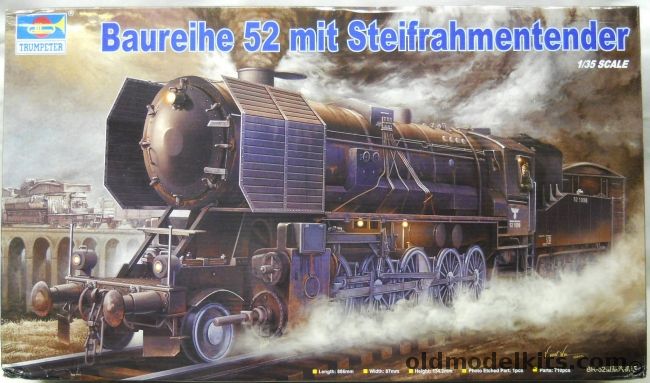 Trumpeter 1/35 Baureihe 52 Mit Steifrahmentender - Steam Locomotive, 00210 plastic model kit