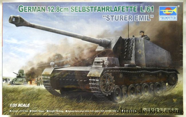 Trumpeter 1/35 German 12.8cm Selbstfahrlafette L/61 Sturer Emil, 00350 plastic model kit