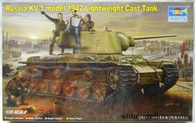 Trumpeter 1/35 Russia KV-1 - Model 1942 Lightweight Cast Tank, 00360 plastic model kit