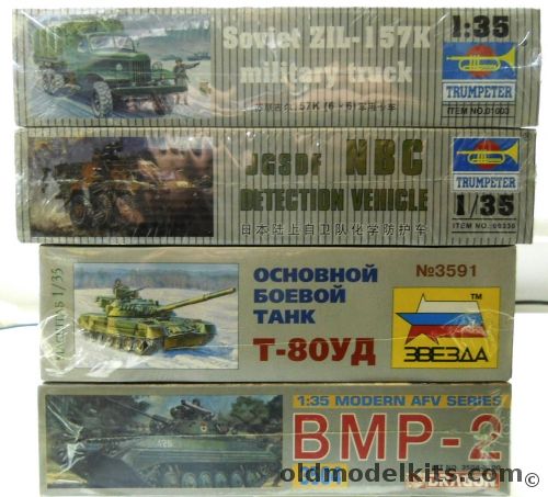 Trumpeter 1/35 Soviet ZIL-157K Military Truck / Trumpeter SGSDF NBC Detection Vehicle / Zvezda T-80UD / Dragon BMP-2, 01003 plastic model kit