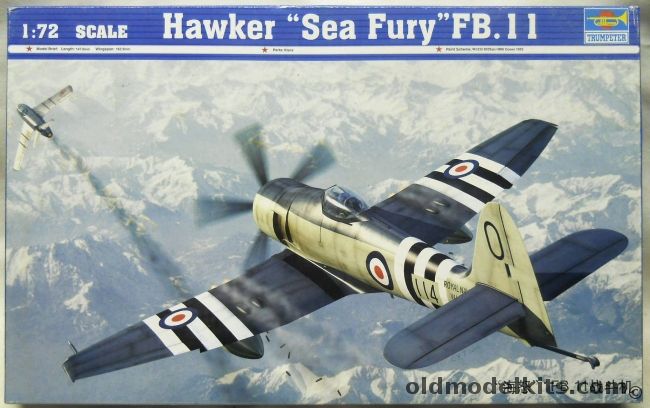 Trumpeter 1/72 TWO Hawker Sea Fury FB.11, 01631 plastic model kit