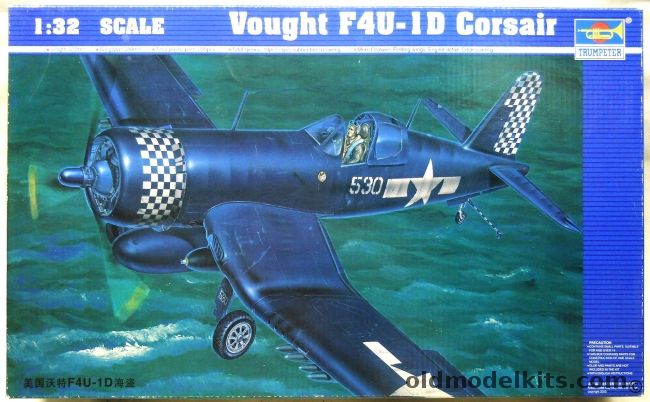 Trumpeter 1/32 Vought F4U-1D Corsair With Microscale Decals - Checkerboard VMF-312 Okinawa June 1945 / Lt. Col Donald Yost CO of VMF-351 USS Cape Gloucester July 1945 - (F4U1D), 02221 plastic model kit