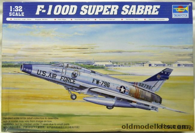 Trumpeter 1/32 F-100D Super Sabre, 02232 plastic model kit