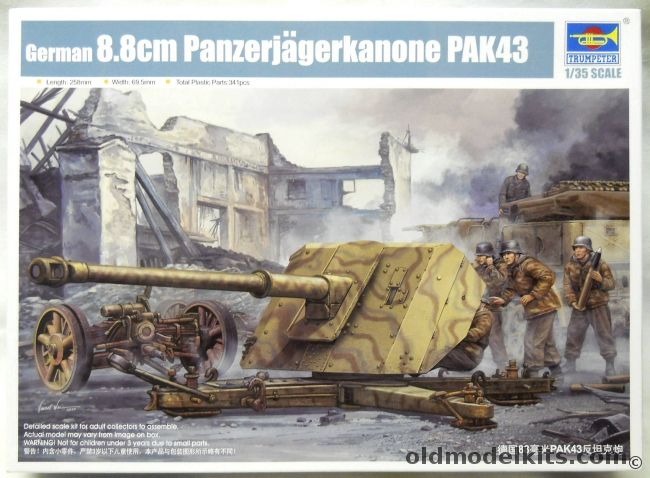 Trumpeter 1/35 German 8.8 cm Panzerjagerkanone PAK43, 02308 plastic model kit