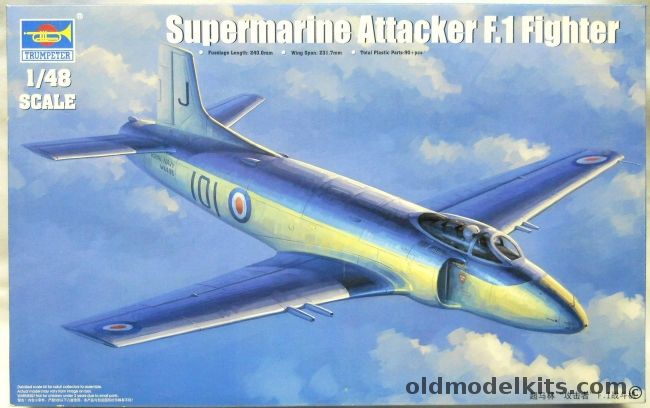 Trumpeter 1/48 Supermarine Attacker F.1 Fighter, 02866 plastic model kit