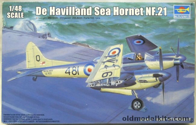 Trumpeter 1/48 De Havilland Sea Hornet NF.21, 02895 plastic model kit