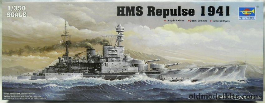 Trumpeter 1/350 HMS Repulse 1941 - Renown Class Battlecruiser, 05312 plastic model kit