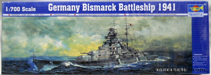 Trumpeter 1/700 Bismarck German Battleship 1941, 05711 plastic model kit