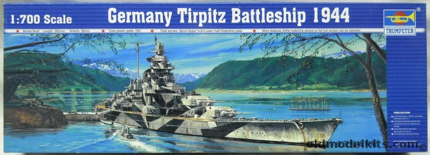 Trumpeter 1/700 Tirpitz German Battleship 1944, 05712 plastic model kit