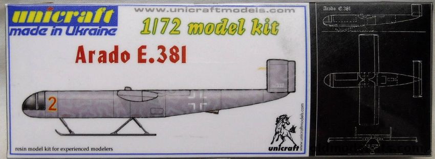 Unicraft 1/72 Arado E.381 - (E381) plastic model kit