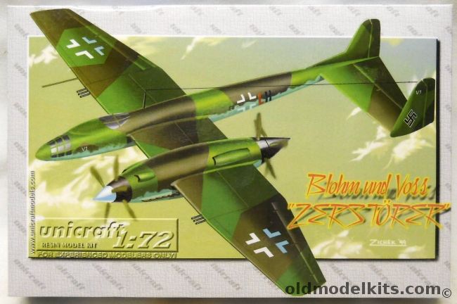 Unicraft 1/72 Blohm und Voss Zerstorer plastic model kit