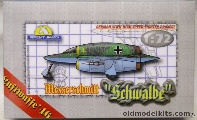 Unicraft 1/72 Messerschmitt Schwalbe - German High Speed Fighter Project plastic model kit