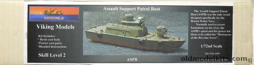 Viking Models 1/72 Brown Water Navy ASPB Assault Support Patrol Boat - Vietnam Era, VK-1009 plastic model kit