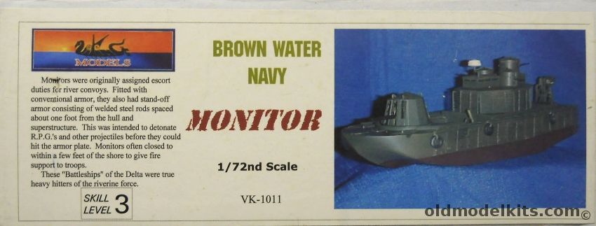 Viking Models 1/72 Brown Water Navy Monitor - Vietnam Era, VK-1011 plastic model kit