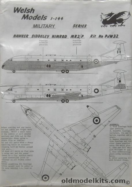 Welsh 1/144 Hawker Siddeley Nimrod MR2/P - Bagged, PJW32 plastic model kit