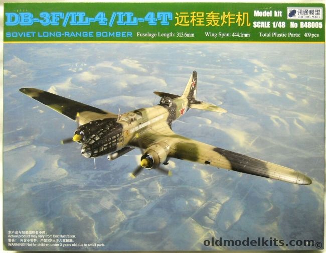 Xuntong Model 1/48 DB-3F / IL-4 / IL-4T - Soviet Long Range Bomber, B48005 plastic model kit