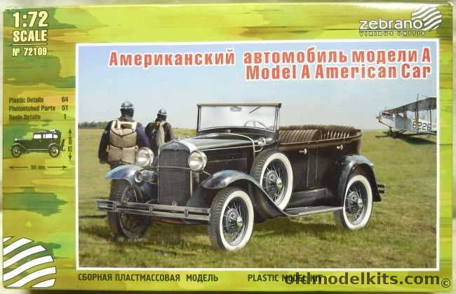 Zebrano 1/72 Ford Model A Phaeton, 72109 plastic model kit