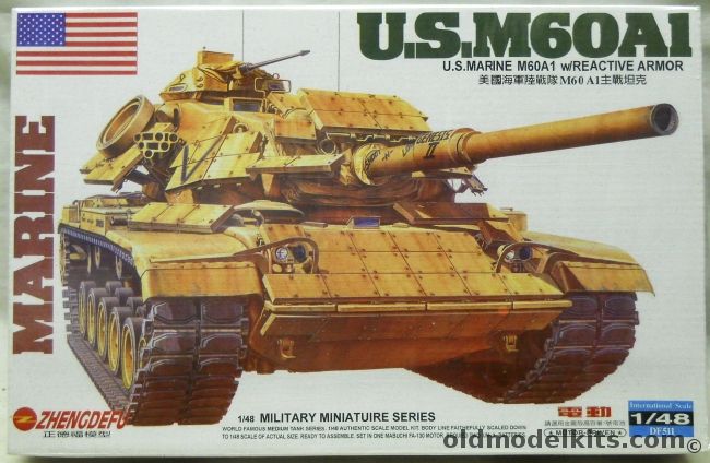 Zhengdefu 1/48 US Marines M60A1 With Reactive Armor - Motorized, DF511 plastic model kit