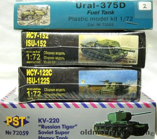 ZV Models 1/72 Ural-375D Fuel Truck / ISU-152 / ISU-122S / PST KV-220 Russian Tiger Super Heavy Tank, 72003 plastic model kit