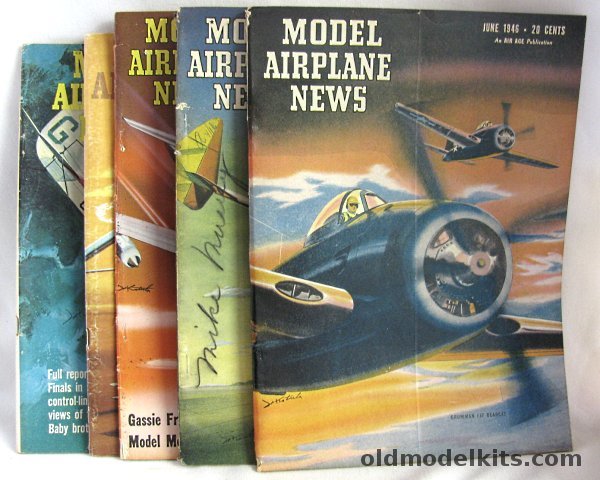  1946-1967 Model Airplane News - Five Magazines plastic model kit