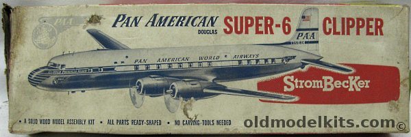 Strombecker Douglas DC-6 Super 6 - Pan American Airlines Clipper 13.5 inch Wingspan Solid Wooden Aircraft Kit, C-48-179 plastic model kit